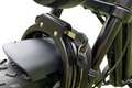 Close-up of anti-theft device on electric bike, providing enhanced security and protection against theft.