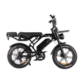 Premium black fat tire electric bike featuring an NFC display, wide tires and modern urban design. Built for city rides and everyday use.