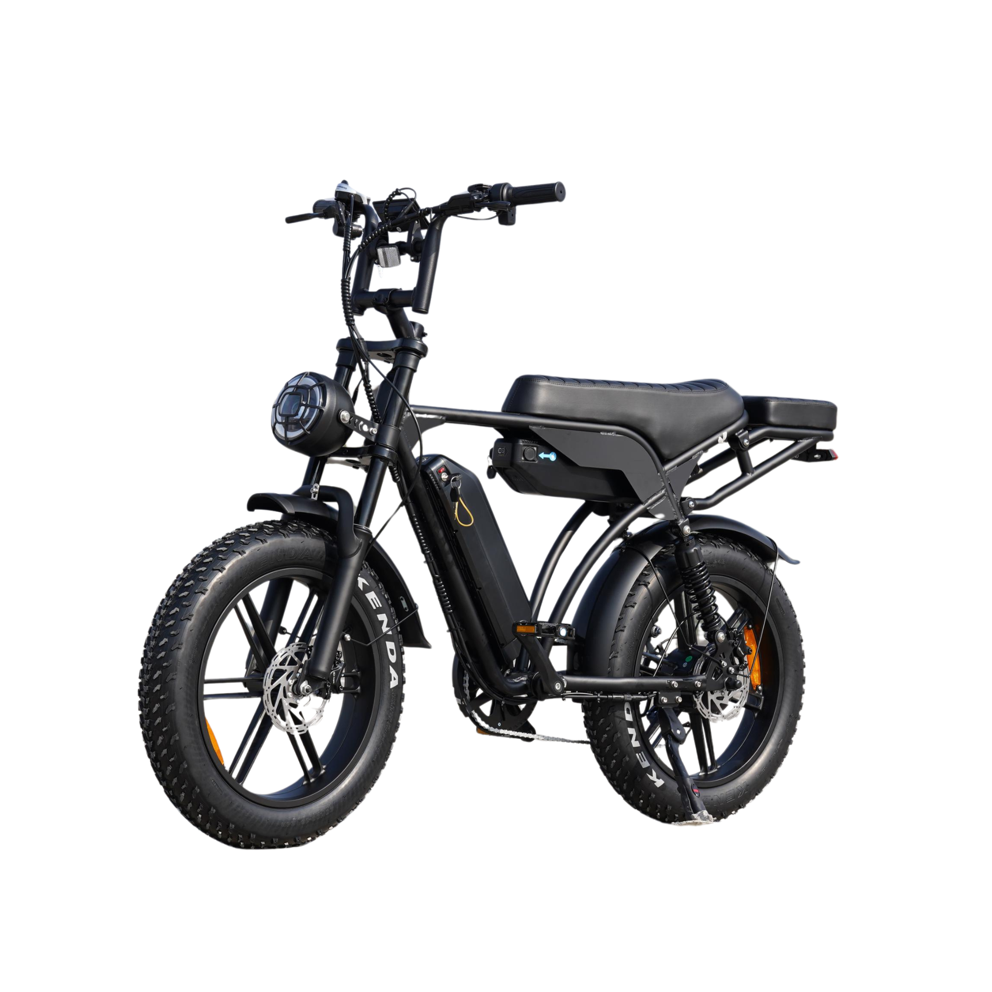 E-bike display showing battery level and riding information