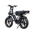 Rear view of fat tyre electric bike with dual battery and rear seat Vortex 29 Max