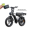 Fat tyre e-bike with NFC display lock, dual battery system and advanced theft protection Vortex 29 Max black.