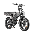 Fat tyre eBike in dark grey from right angle with NFC display lock and strong off-road performance.