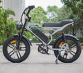 Energy-efficient motor system on a fat tyre e-bike for long-range battery performance in gray.