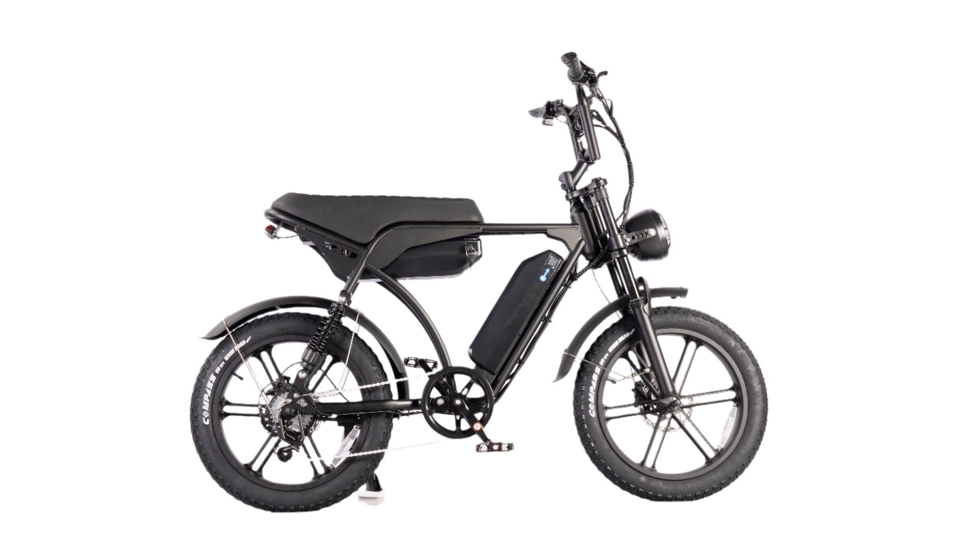 Close-up of the Vortex 29 E-Bike’s 250W/500W motor, delivering efficient and smooth acceleration, perfect for long rides and daily commutes.