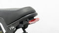 Rear LED light of thhis E-Bike, designed for maximum visibility and safety during night rides, perfect for eco-friendly urban commuting.